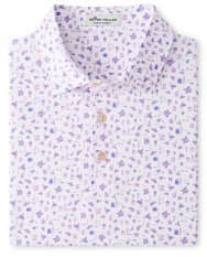 Peter Millar Gentry Printed Cigar Jersey Polo, White