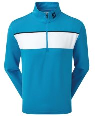 FootJoy Jersey Chest Stripe Chill-Out Pullover, Sapphire, White, Black