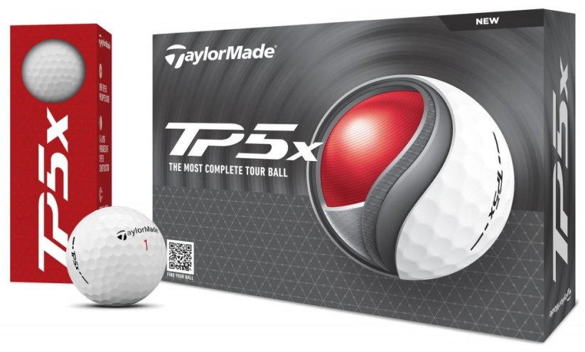 TaylorMade TP5x, bílé, 3 míčky (2024)