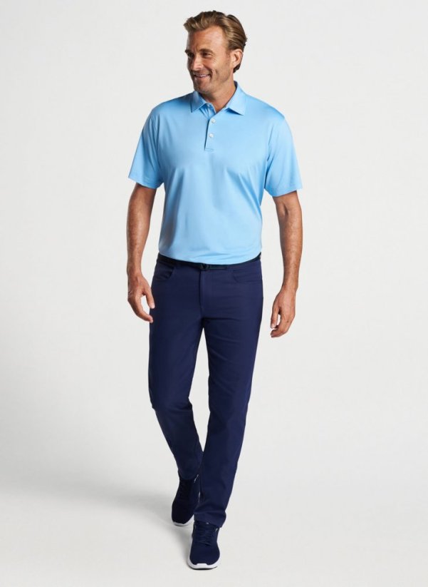 Peter Millar Solid Performance Polo, Cottage Blue, pánské golfové triko