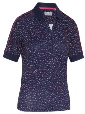 Callaway Chev Printed 1/2 Sleeve Polo, Peacoat, dámské golfové tričko