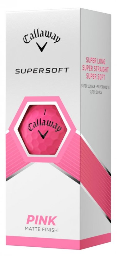 Růžové golfové míčky Callaway SuperSoft