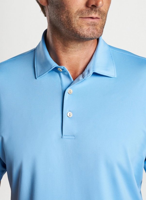 Peter Millar Solid Performance Polo, Cottage Blue, pánské golfové triko