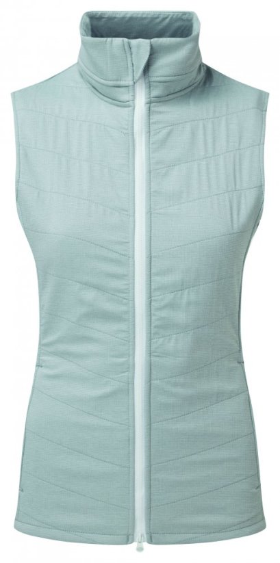 FootJoy Womens Thermal Quilted Vest, Heather Grey, White