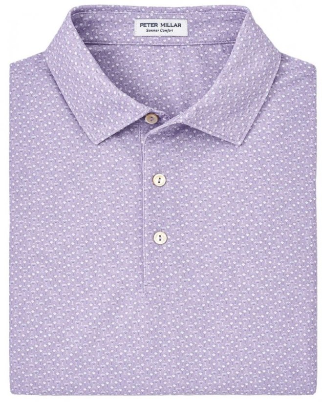 Peter Millar Tee It High Performance Mesh, Lavender Fog, pánské golfové triko