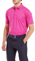 FootJoy Painted Floral Lisle, Berry, pánské golfové tričko