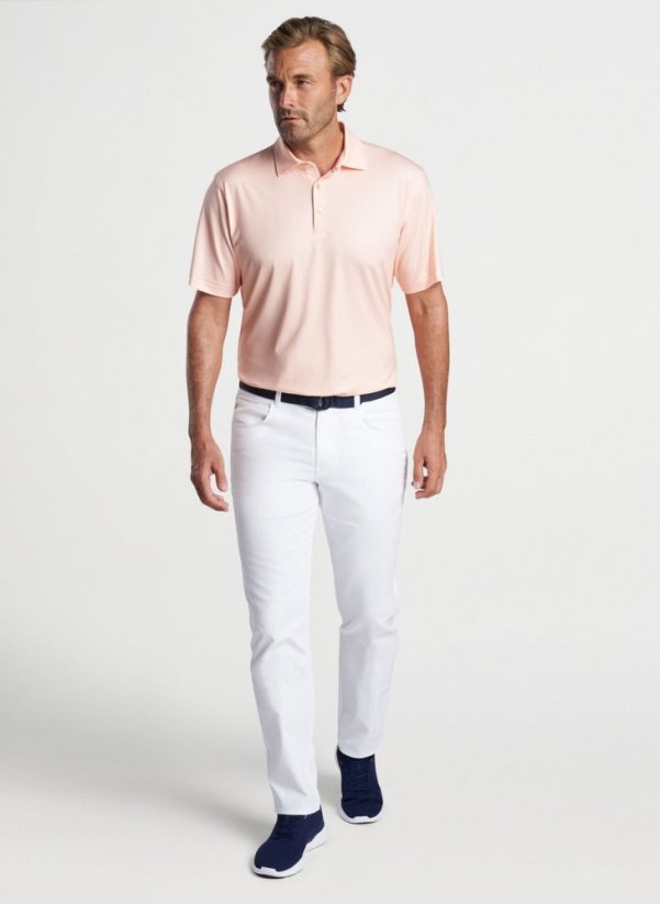 Peter Millar Tesseract Performance Jersey, Orange Nectar, pánské golfové triko