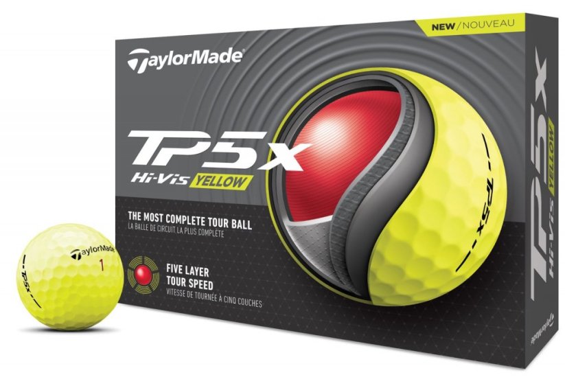 TaylorMade TP5x, žluté, 3 míčky (2024)