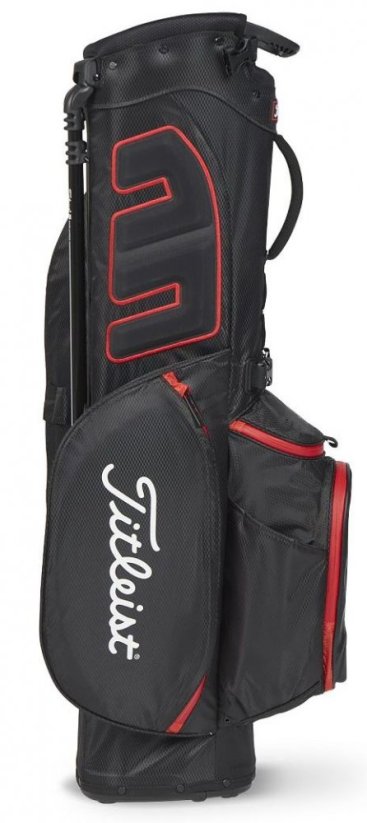 Titleist Players 4 StaDry, Black, Red, nepromokavý golfový bag na nošení