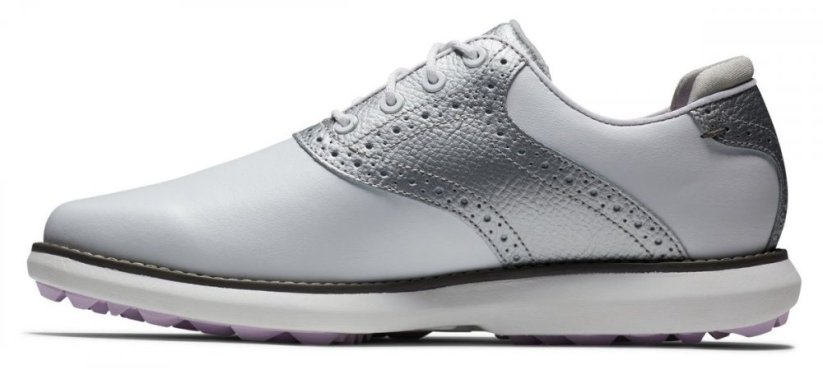 Dámské golfové boty FootJoy Traditions Spikeless, White, Silver