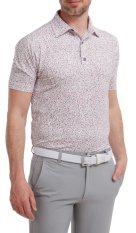 FootJoy Granite Print, White, Grey, golfové tričko pro muže