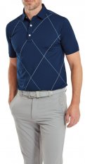 FootJoy Raker Print Lisle, Navy, pánské golfové tričko