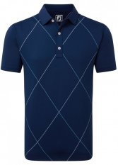 FootJoy Raker Print Lisle, Navy, pánské golfové tričko