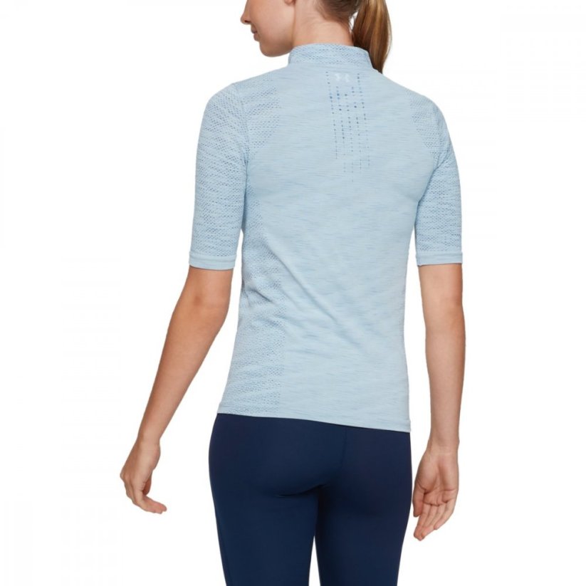 Under Armour Zinger Seamless Zip Polo, Coded Blue, Ink